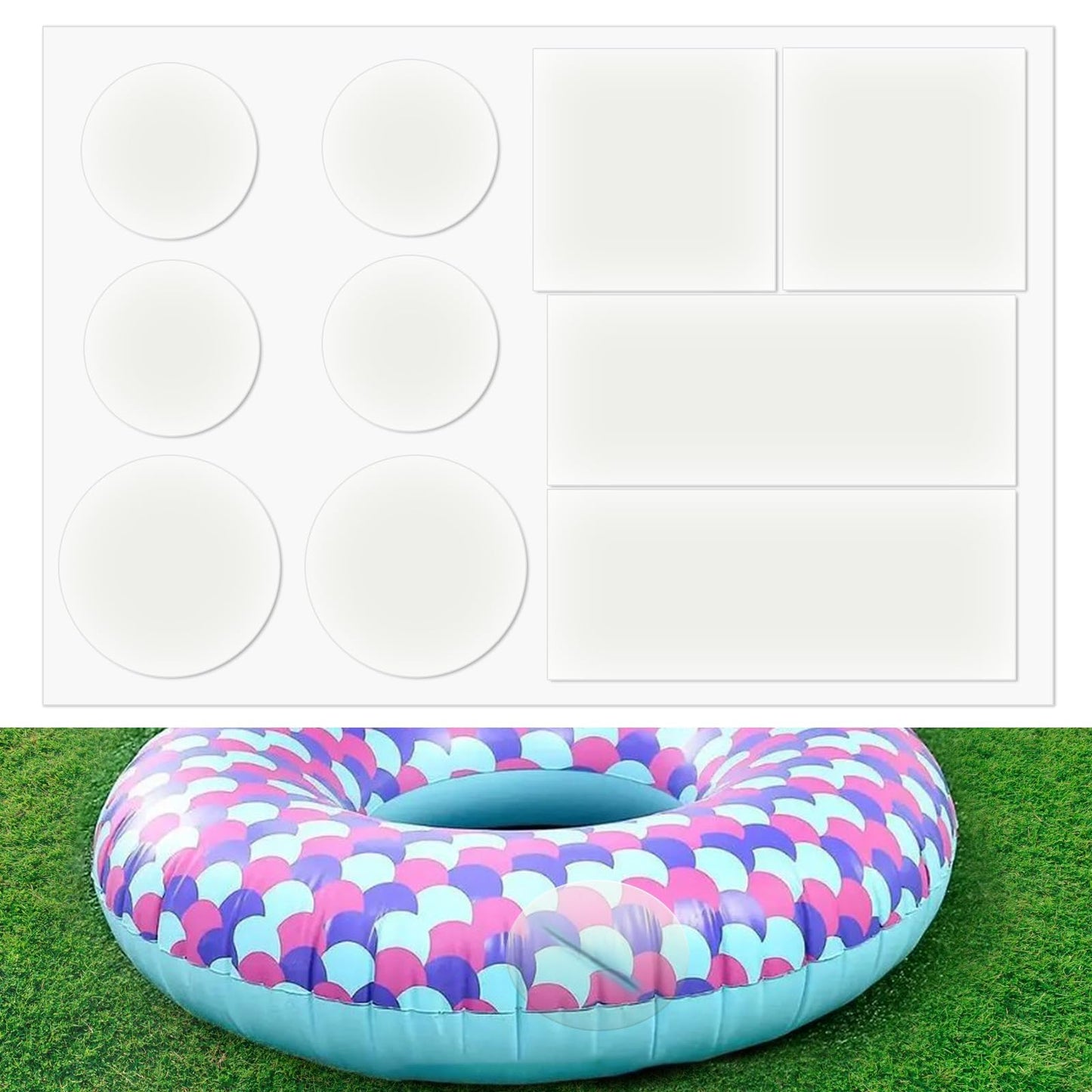 TPU Pool Patch Repair Kit - 10 Mixed Sizes for Inflatables