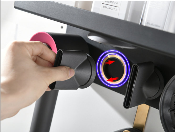 Punch-Free Wall Hair Dryer Rack - Double Wall Storage Shelf for Bathroom