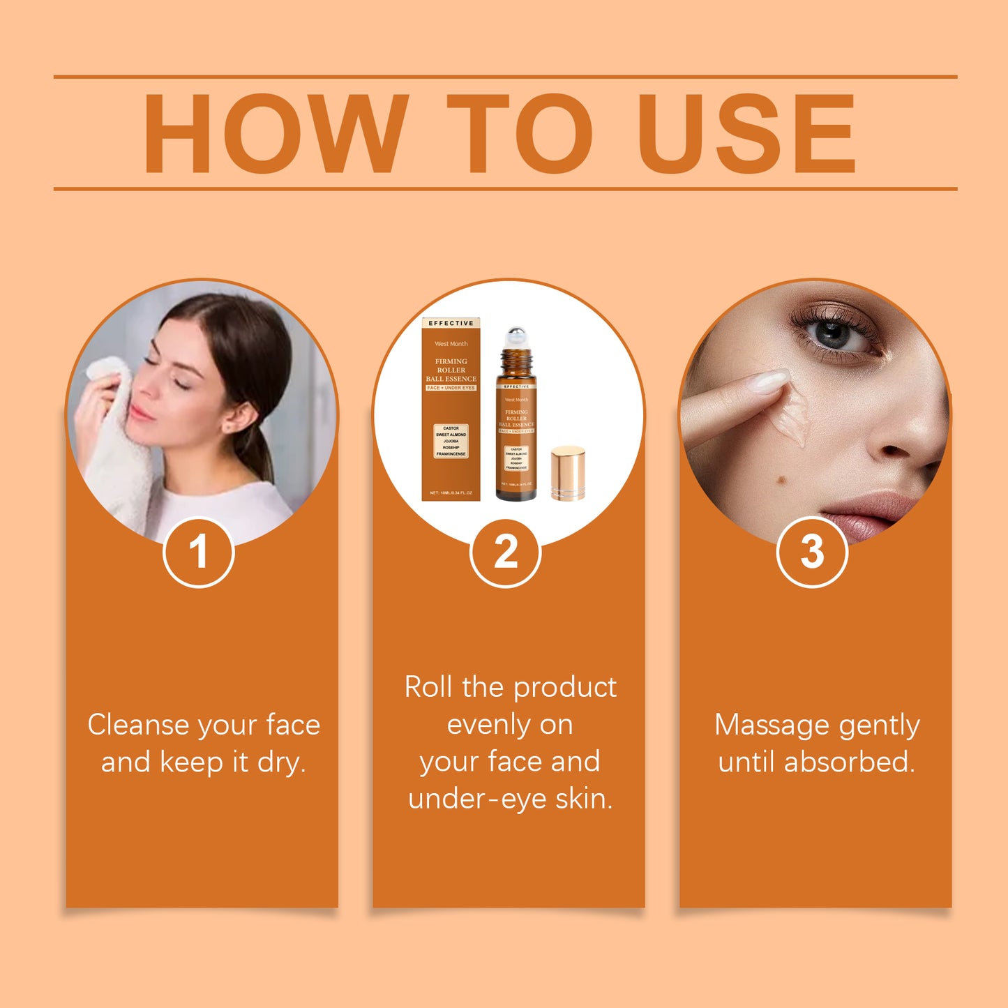 Firming Facial Essence Roller - Hydrating & Anti-Aging Skin Care 10ml