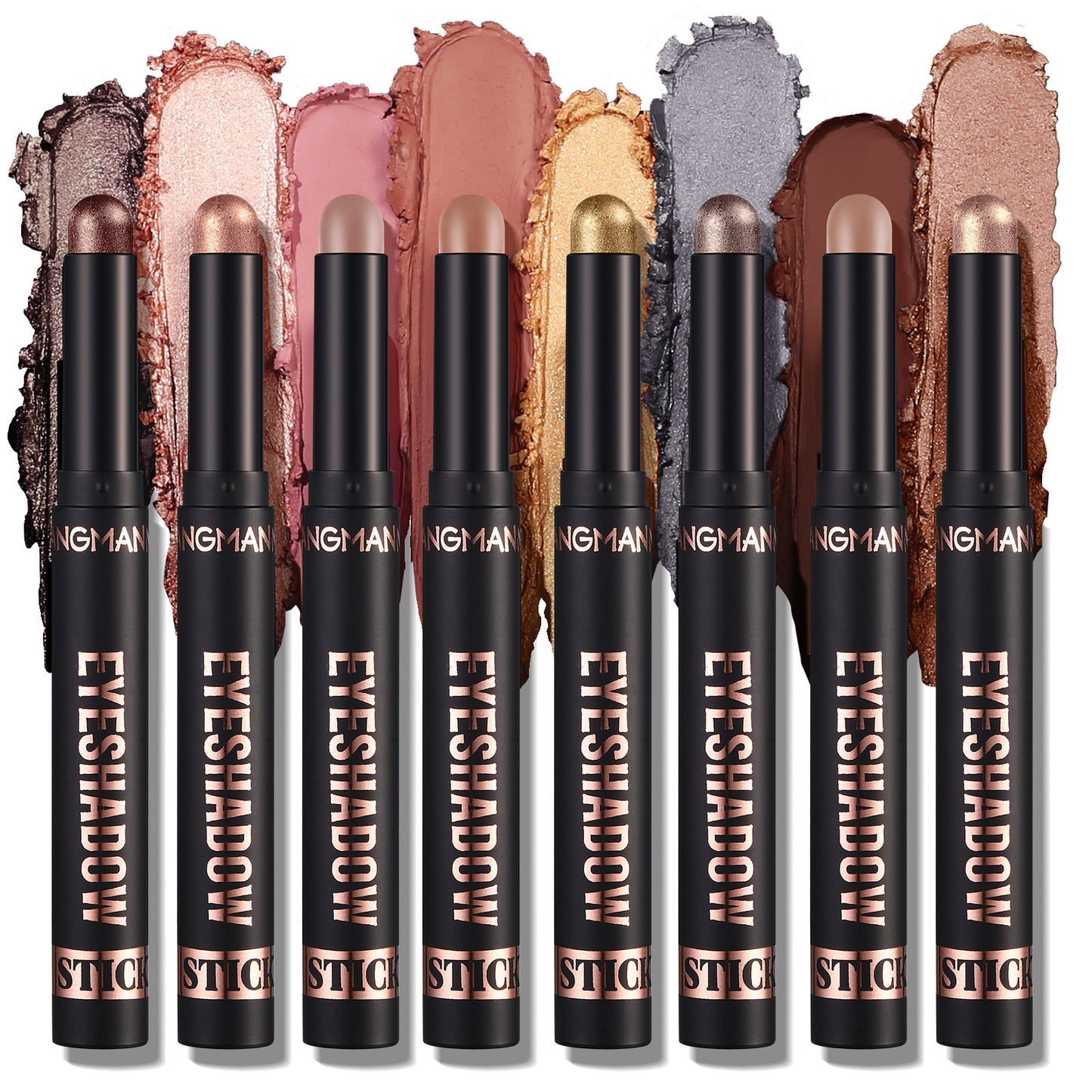 8 Color Eye Shadow Stick Set - Smudge-Resistant, Long-Wear Makeup