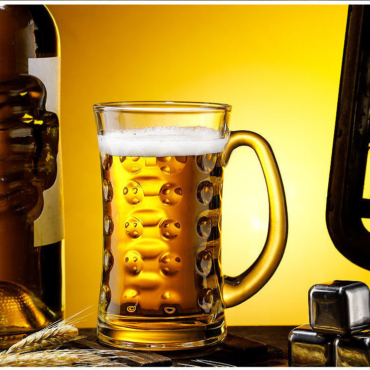 Large Capacity Glass Beer Mug with Handle - 600ML & 1200ML Options