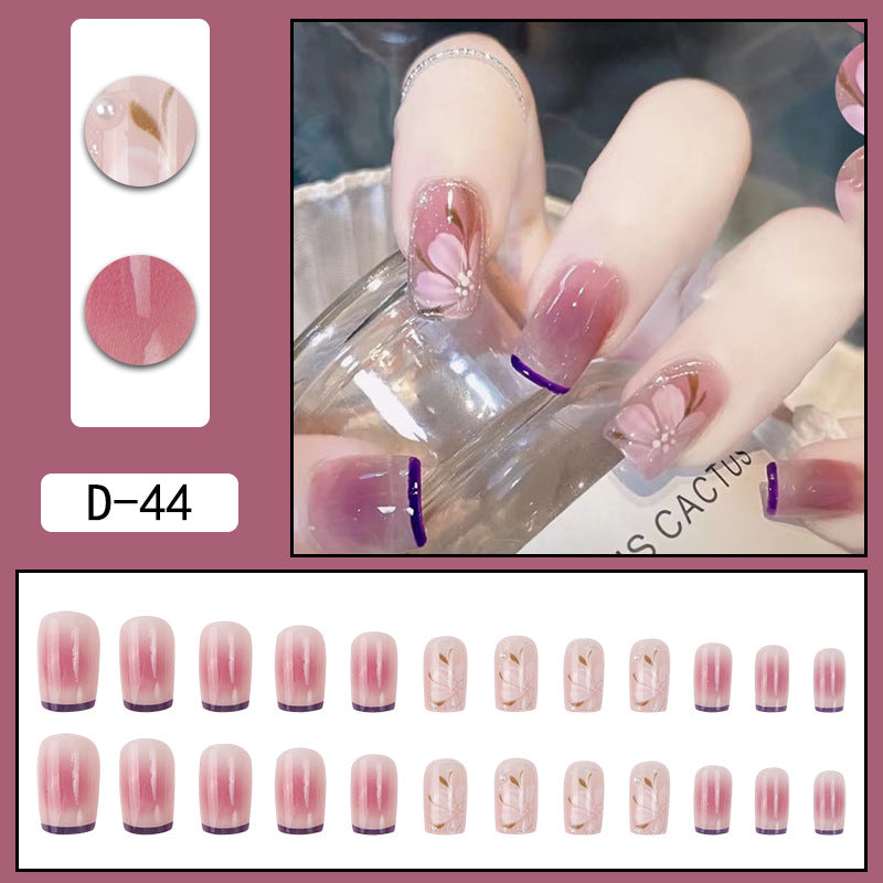 Wearable Nail Art Patches Set with Glue - Translucent Ice & Color Variants
