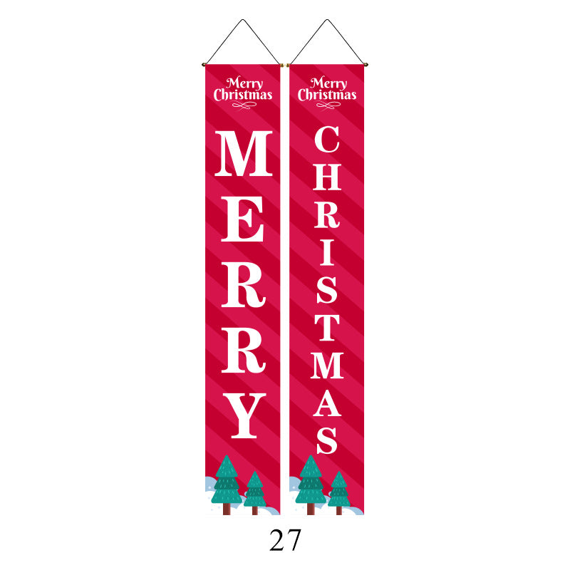 Christmas Lattice Curtain Hanging Flag for Festive Decor - Multiple Styles