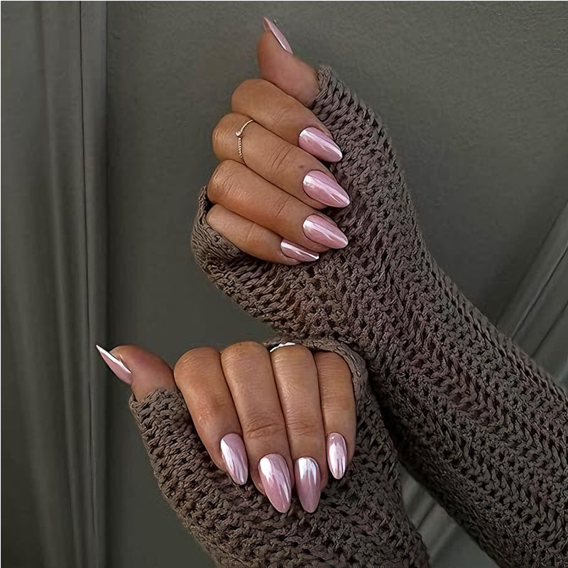 24-Piece Aurora Long Press-On Nails - Square Fake Nail Tips