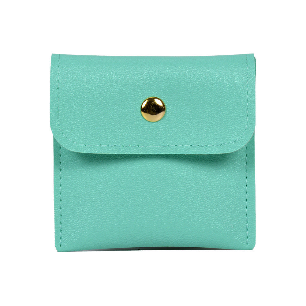Leather Jewelry Storage Bag Flip Button Case for Accessories