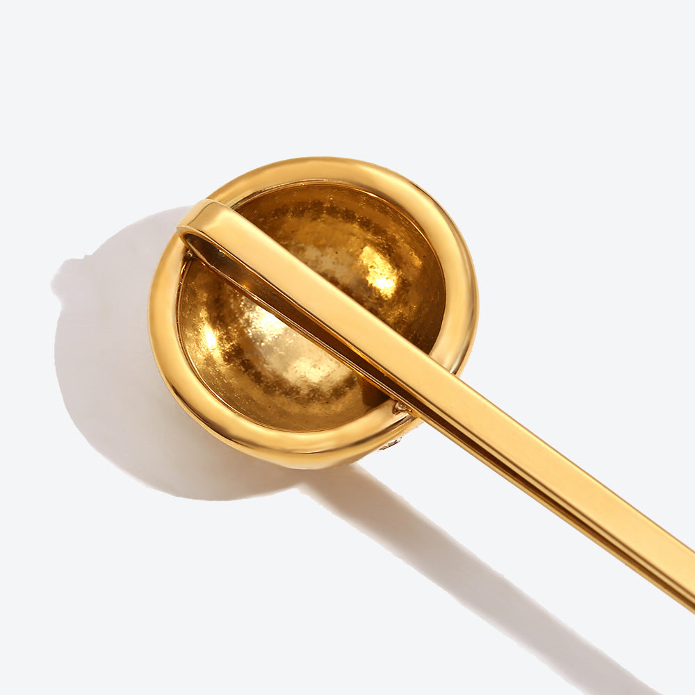 Gold Retro Spherical Star Hairpin