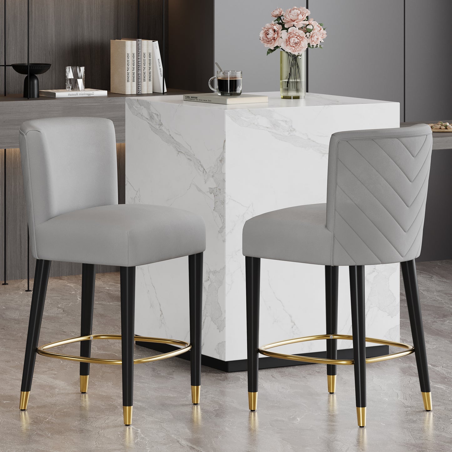 27inch-counterstool, Modern Design With A Smooth, Light - Colored