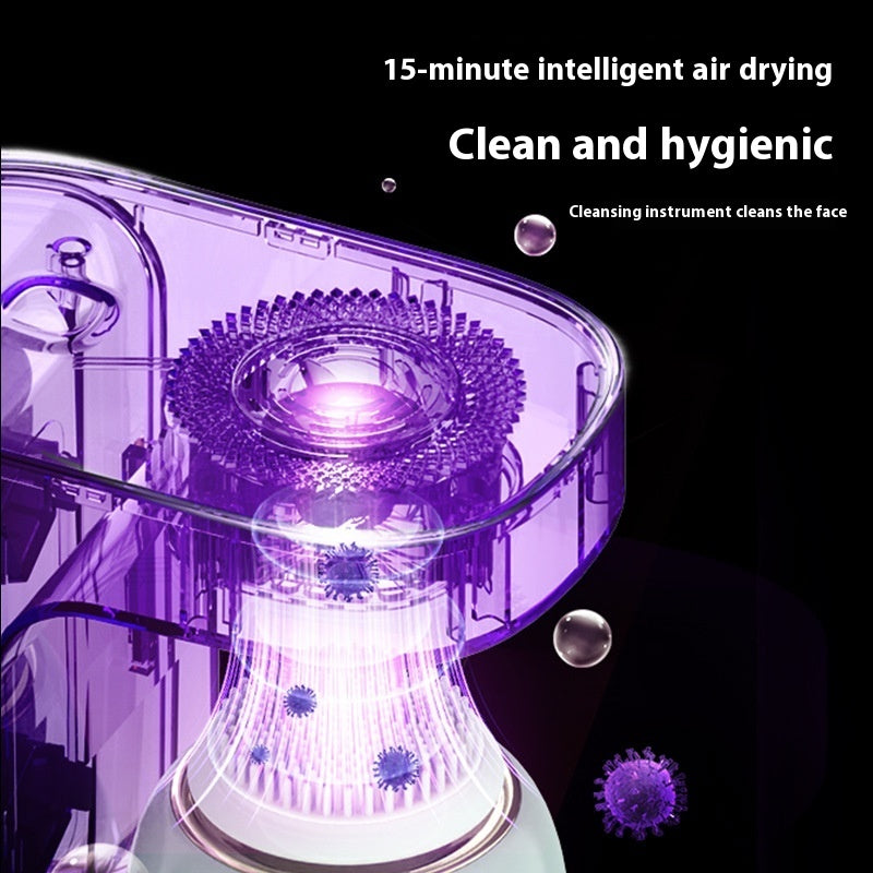 Electric Facial Cleansing Brush Silicone Face Washer Ultrasonic Beauty Instrument - Green