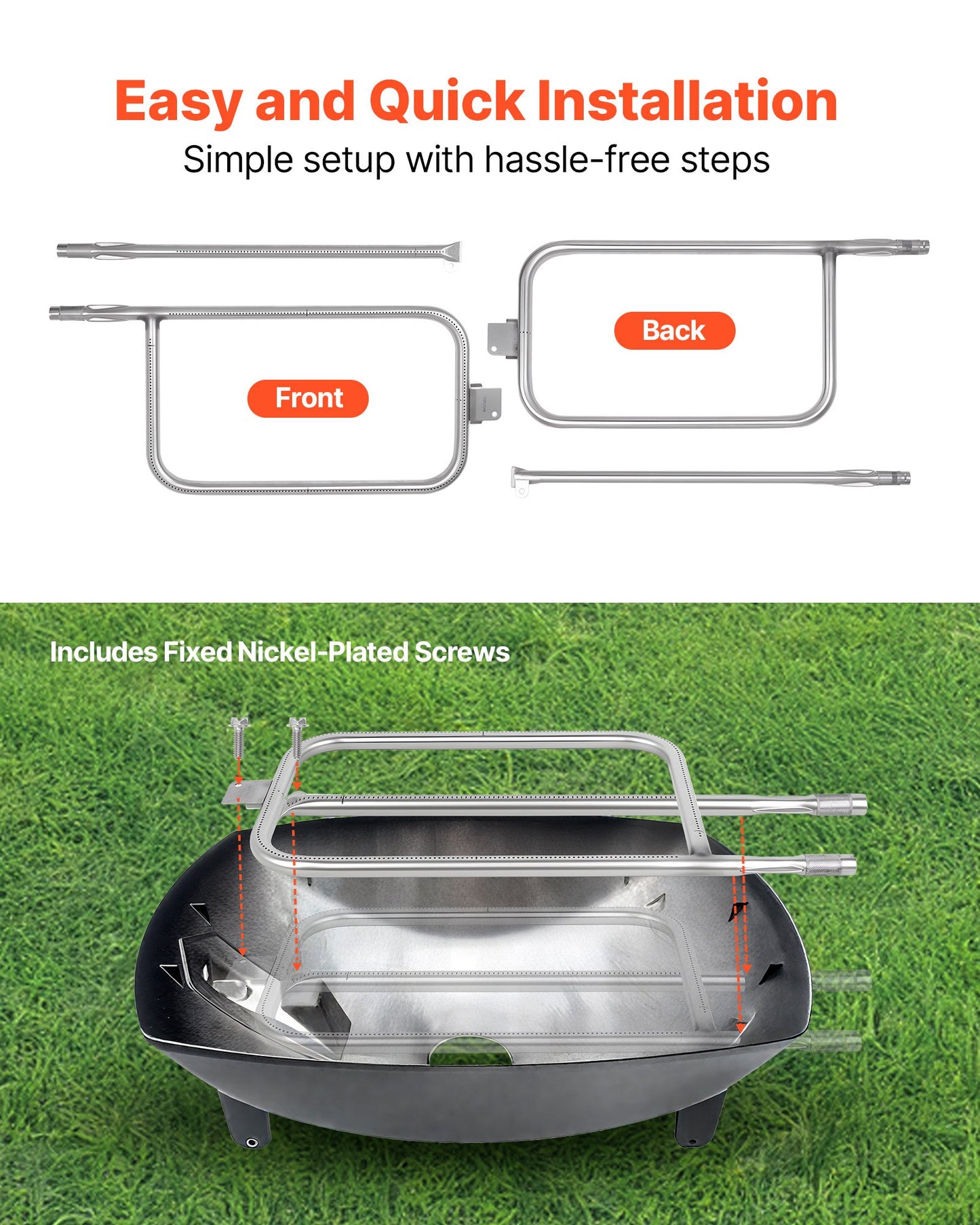 Replacement Stainless Steel Burner Tube for Weber Q Series Grills