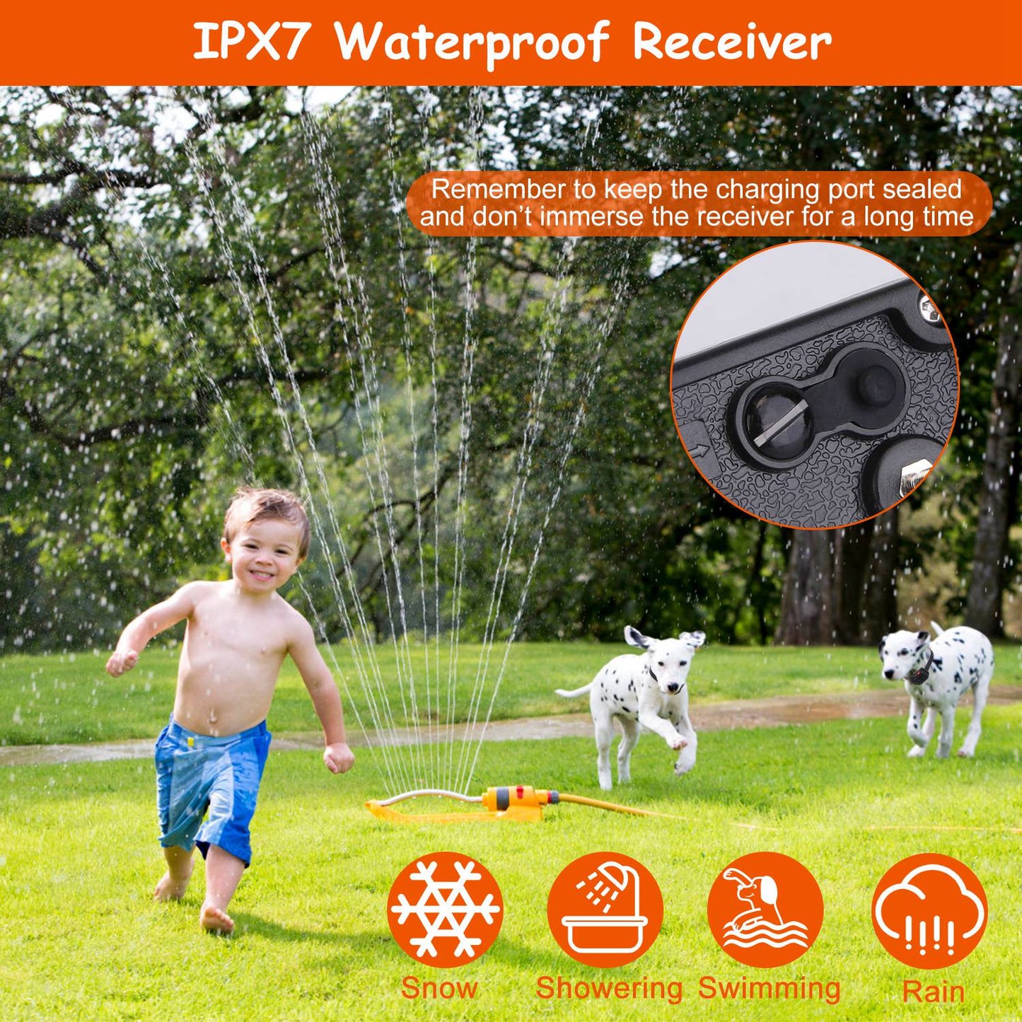 Dog Fence System with Adjustable Containment Collar IPX7 Waterproof Rechargeable