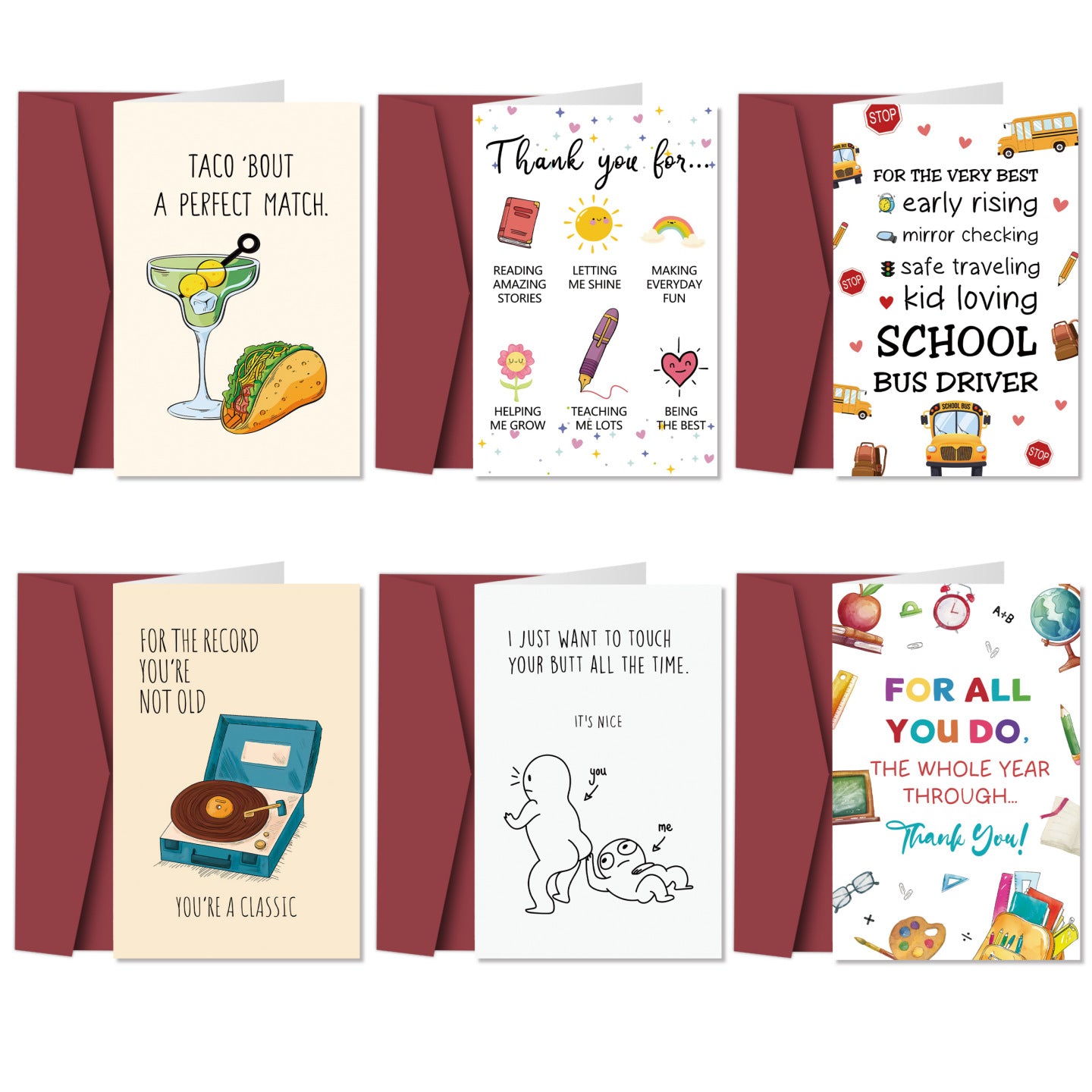 Holiday & Birthday Greeting Card with Envelope - Assorted Colors