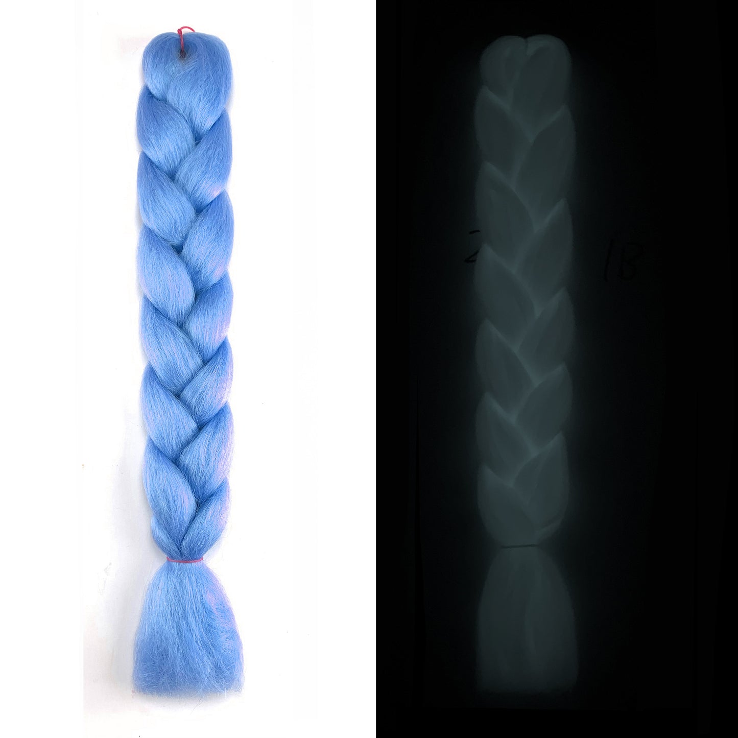 Fluorescent Chemical Fiber Wig Big Braid - Luminous Hair Weave with Color Options