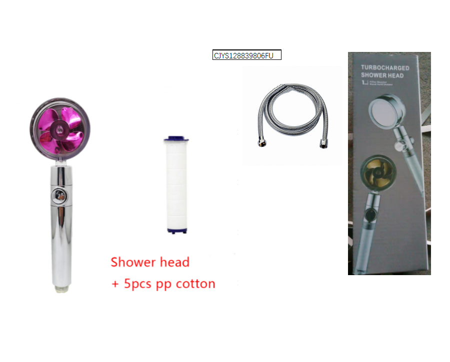 Water Saving Shower Head with Rotating Nozzle and High Pressure Spray