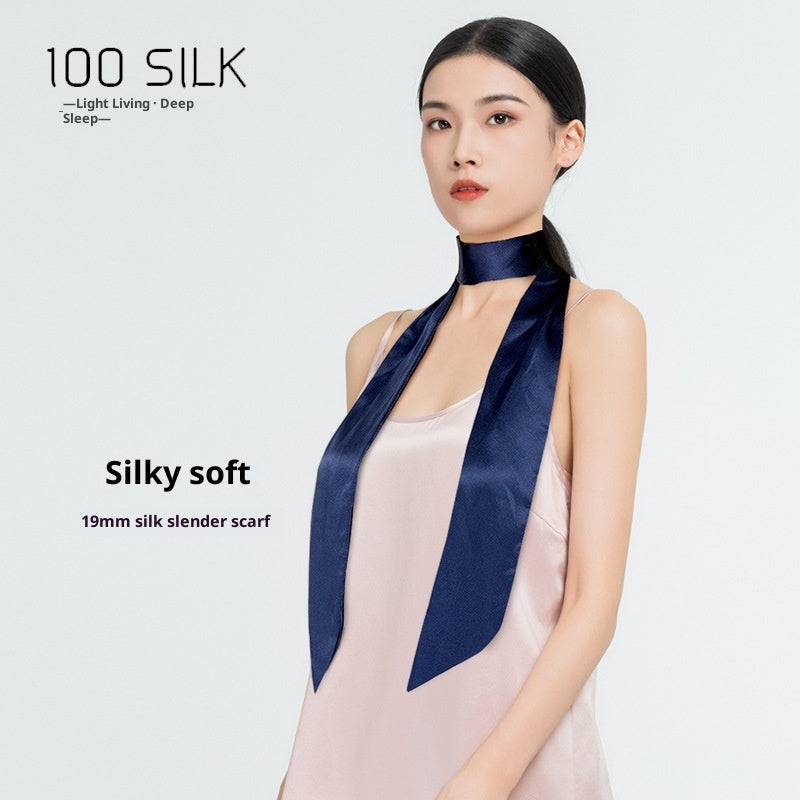 Elegant Silk Long Hairband Scarf for Women - Versatile Head Wrap