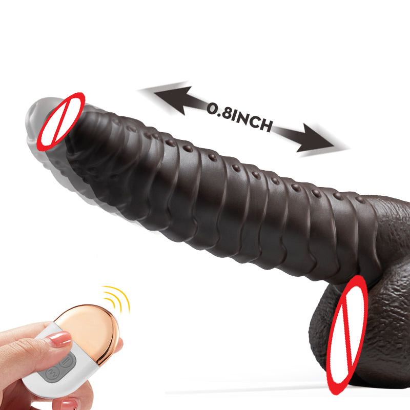 Adult Telescopic Vibrator with Heating and Remote Control - Waterproof Silicone