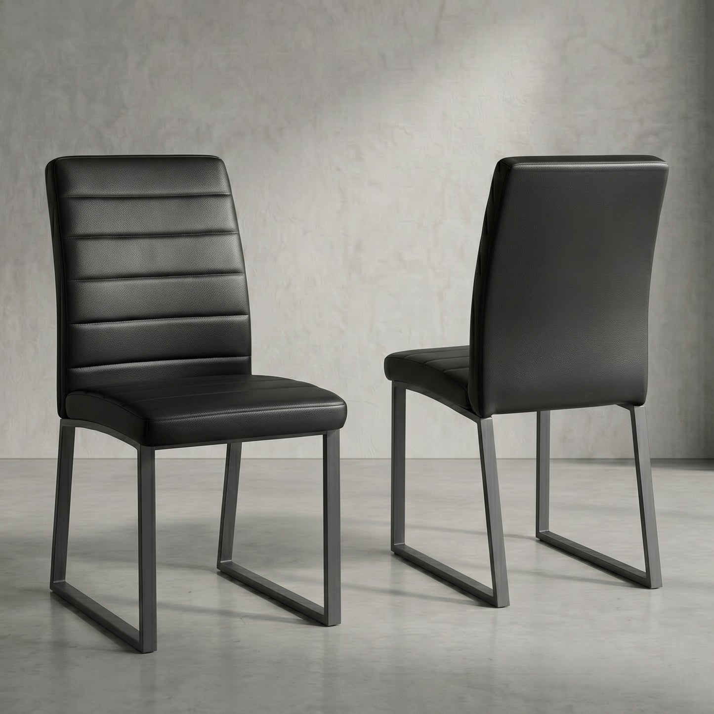 2-Pack - Premium PU Office Dining Chairs With High-density Foam,
