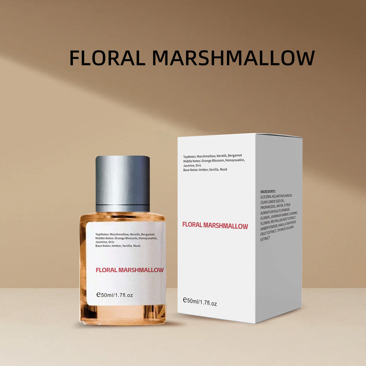 Amber Vanilla Alcohol-Free Perfume Spray 50ml - Long-Lasting Body & Room Fragrance
