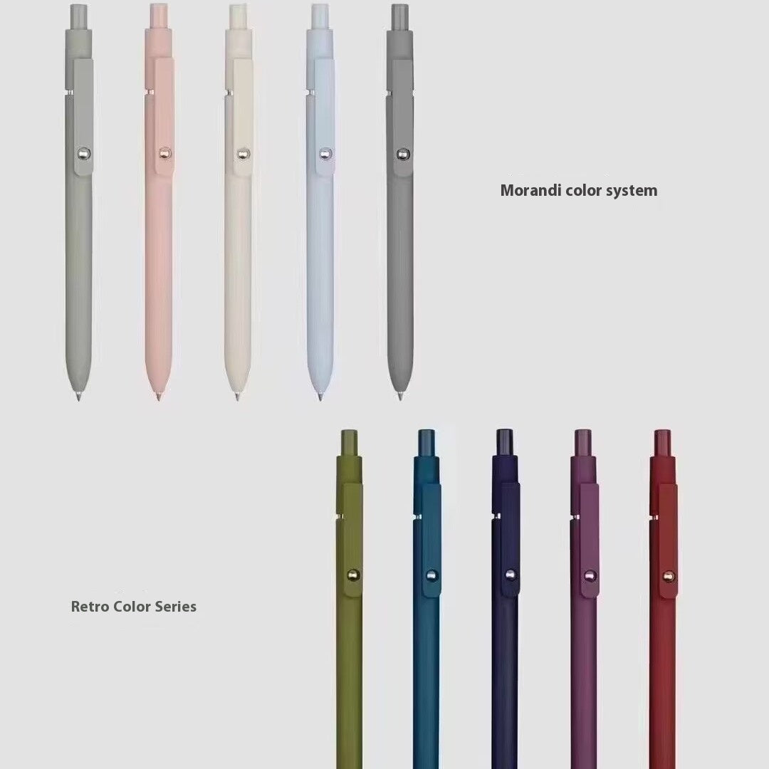 Neutral Refill Pen Set - 0.5mm Tip, Gradient & Morandi Colors, 5 Pieces