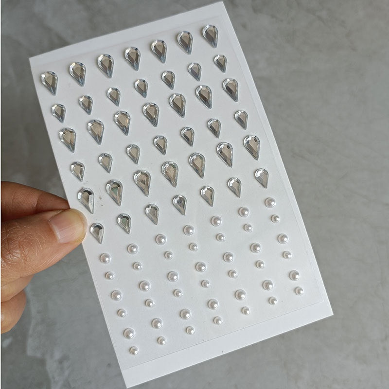 Pearl and Crystal Nail Art Stickers Set for DIY Manicure and Decor