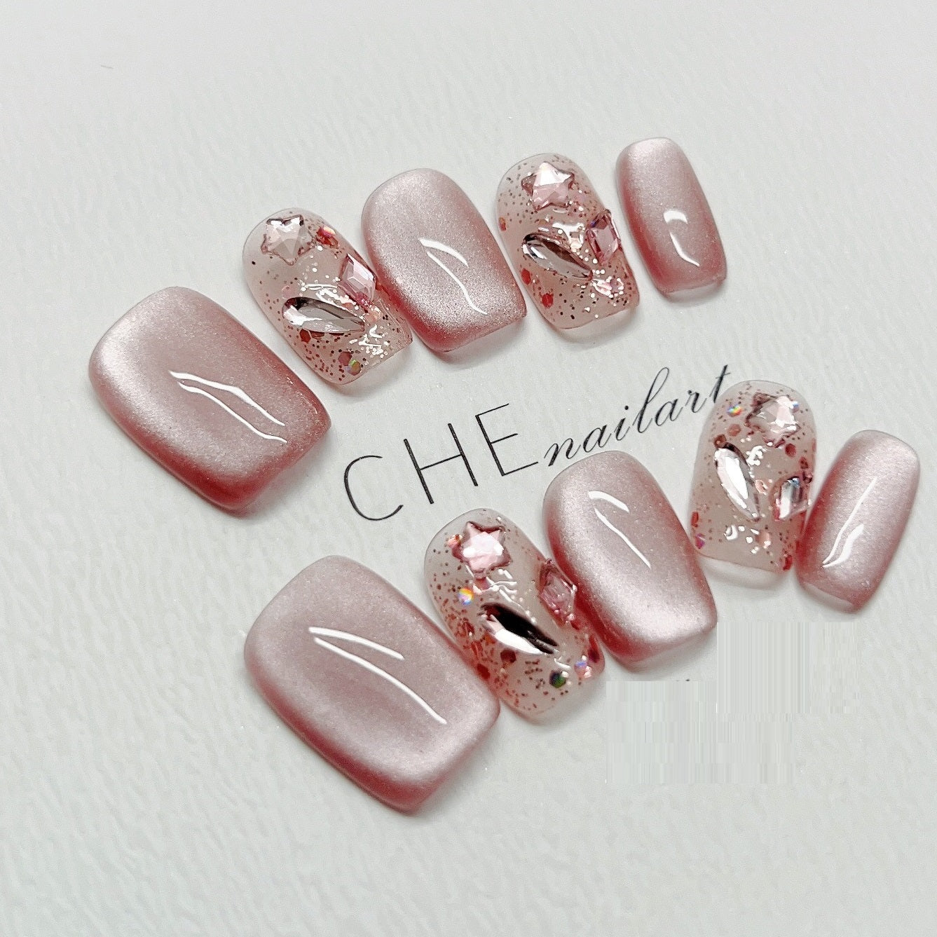 Handmade Custom Nail Art Kit for Cat Eye Nails - Solid Color & Variants