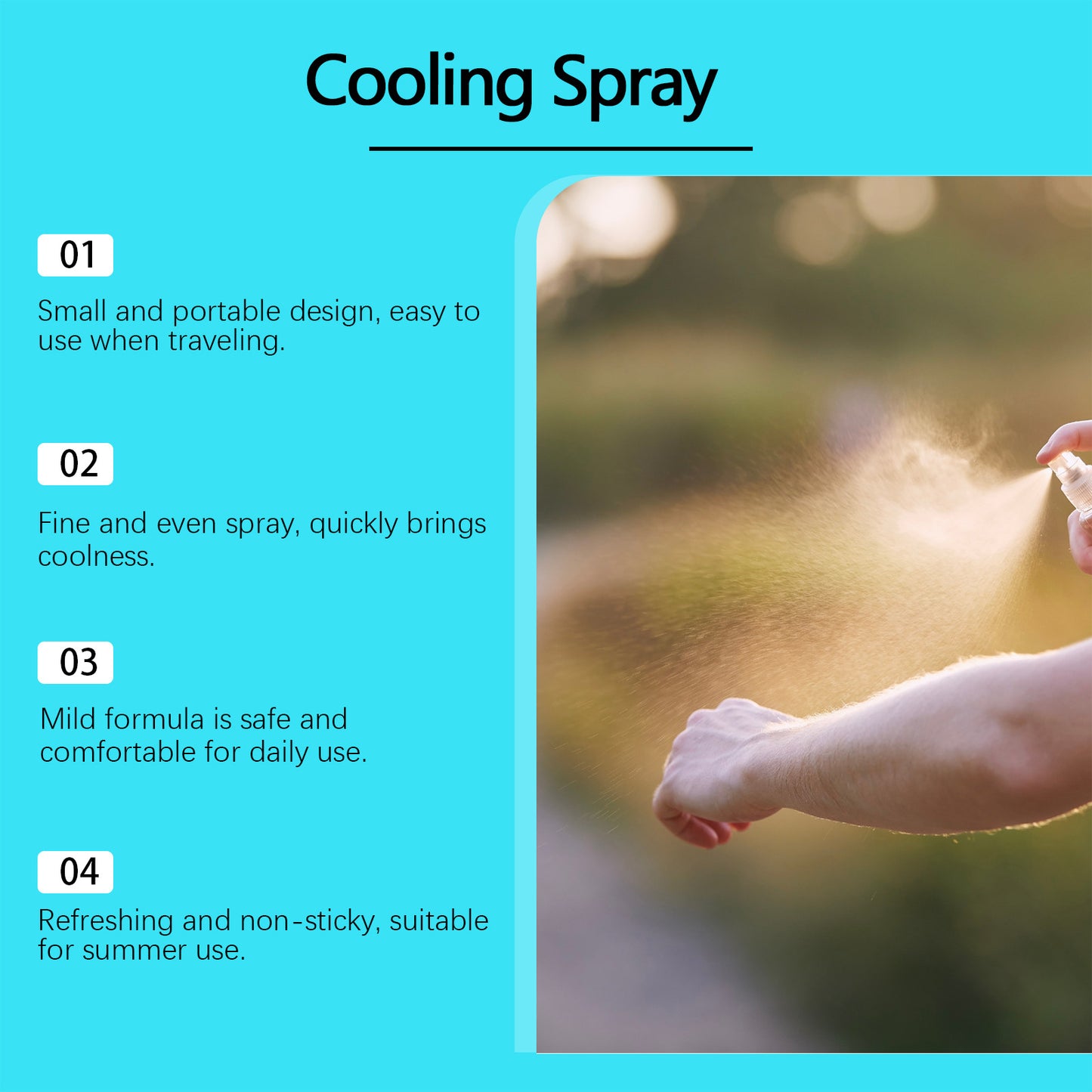 Portable Summer Body Spray - Cool Refreshing Spray for Outdoor Use 50ml