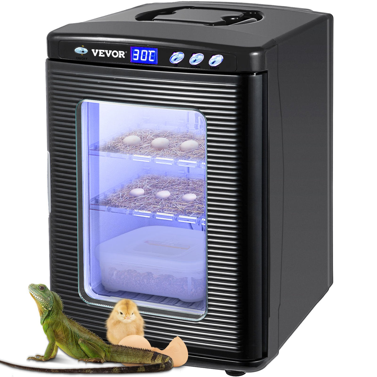 Black Reptile Incubator 25L Digital Pet Egg Incubator with Temperature Control