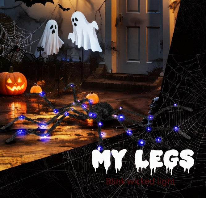Light-Up Oversized Spider Halloween Yard Decor - Bendable Legs
