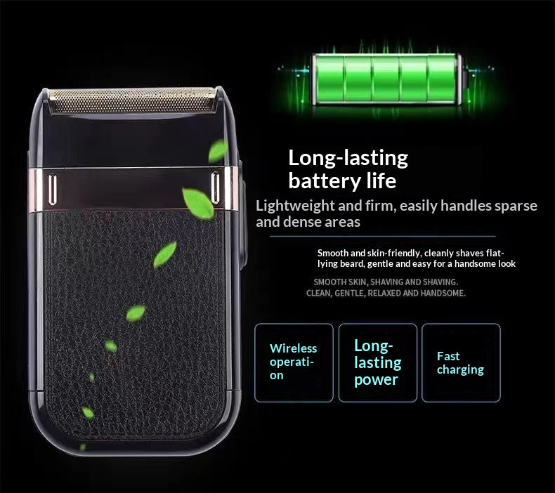 Men's Electric Shaver with LED Display - Black
