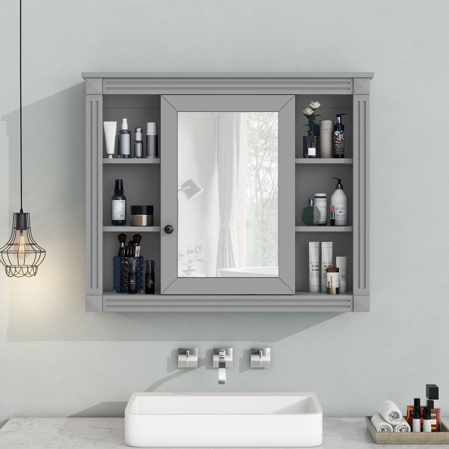 35 X 28 Wall Mounted Bathroom Storage Cabinet, Medicine Modern