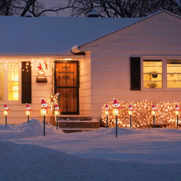 Solar Powered Snowman Stake Light - Waterproof LED Christmas Decor