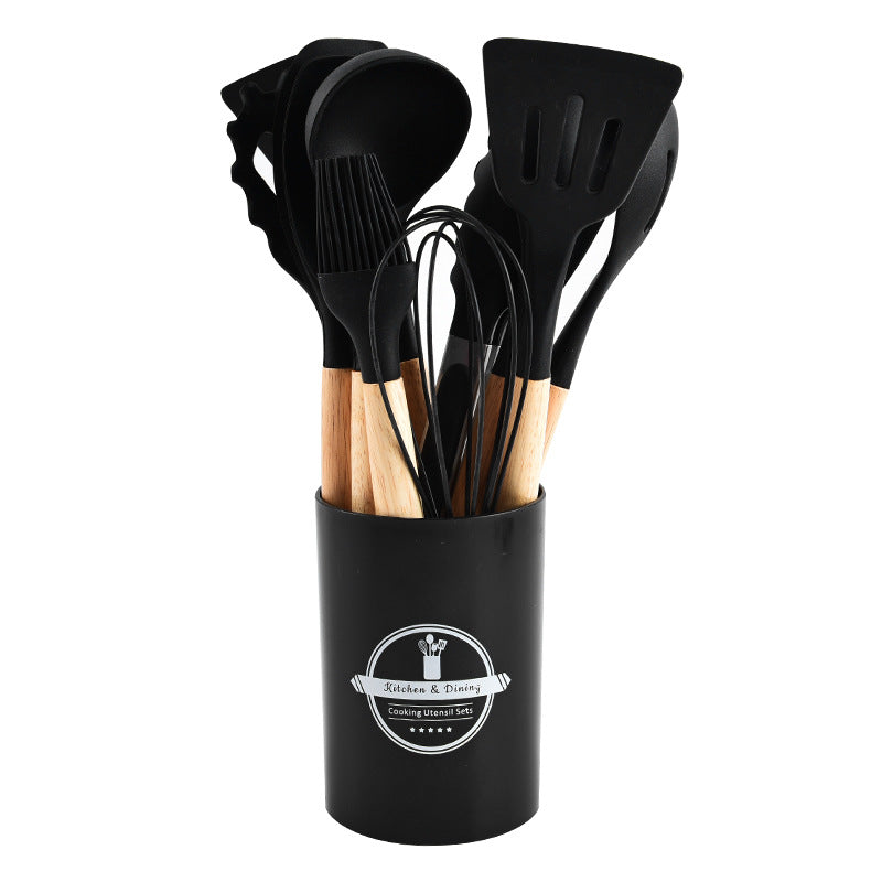 Silicone Cooking Utensil Set Food Grade Kitchen Storage Tools - Multiple Colors
