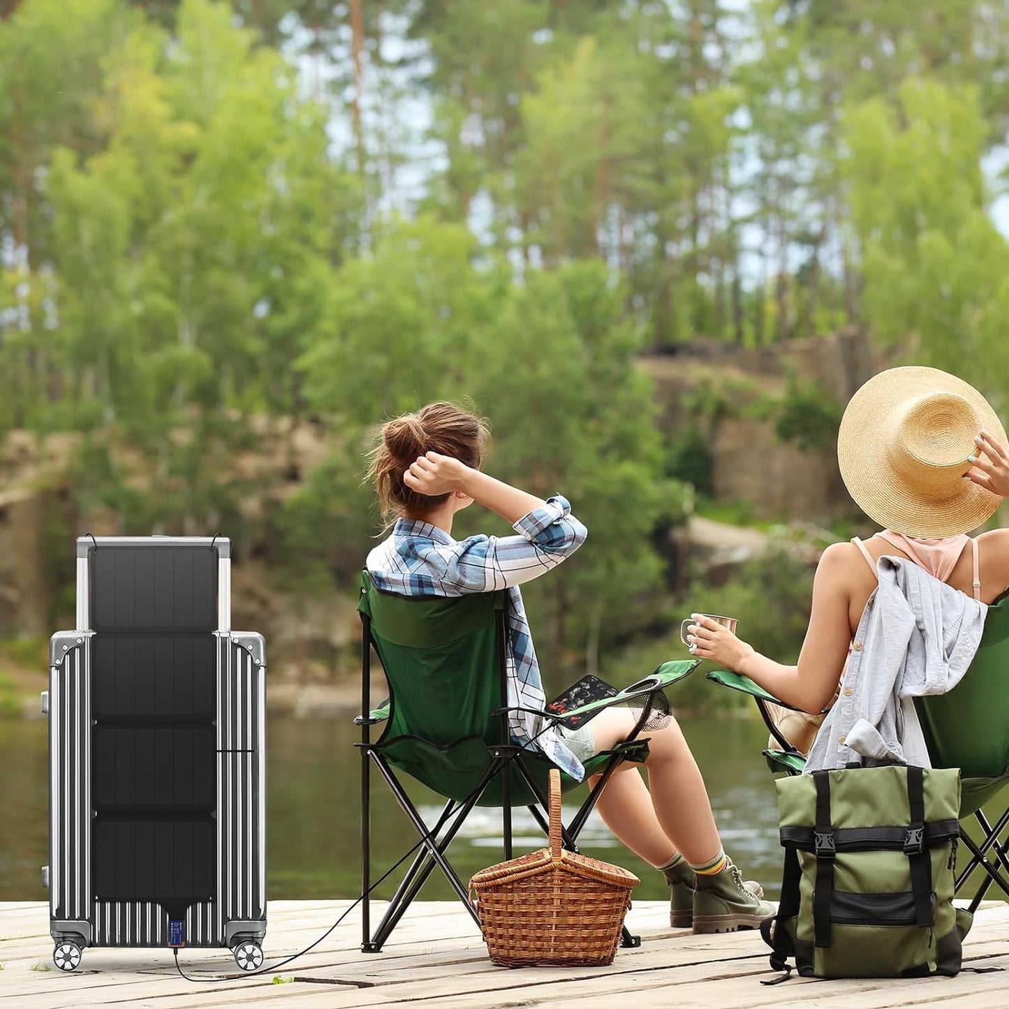 36W Portable Solar Charger - Foldable USB Solar Panel