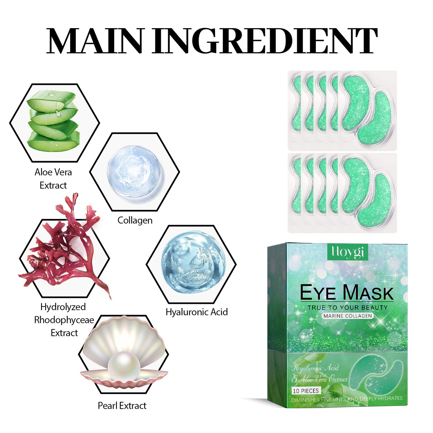 Aloe Vera Eye Gel Patches - Anti-Aging Collagen & Hyaluronic Acid Treatment