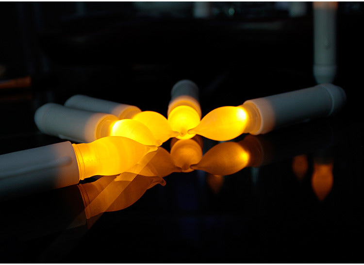 LED Halloween Christmas Candle Lamp Set - Flickering Cylindrical Decorative Lights