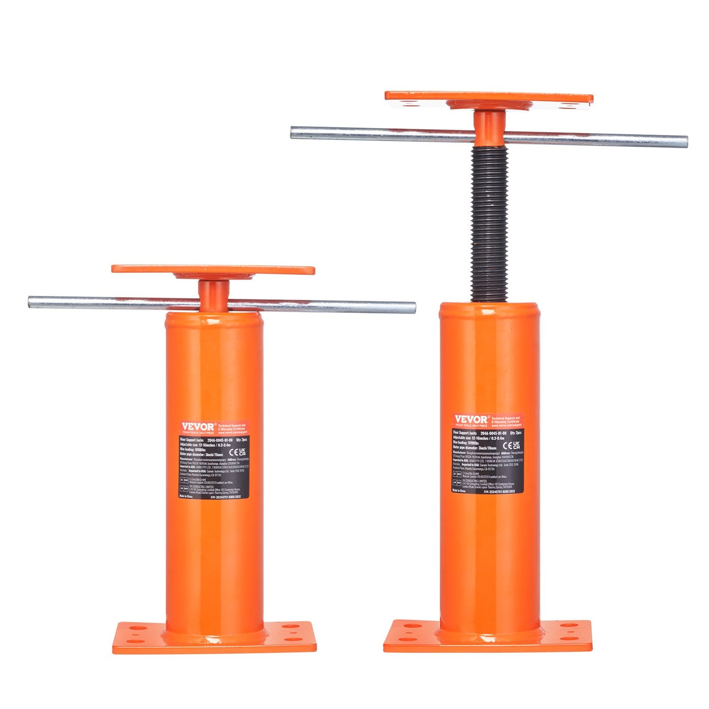 2PCS Heavy-Duty Floor Jack Post House Leveling Lift 12-16 Inch Adjustable