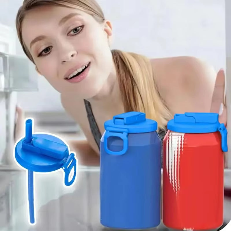 Reusable Soda Can Lid with Straw - Fits Standard Coke & Beverage Cans