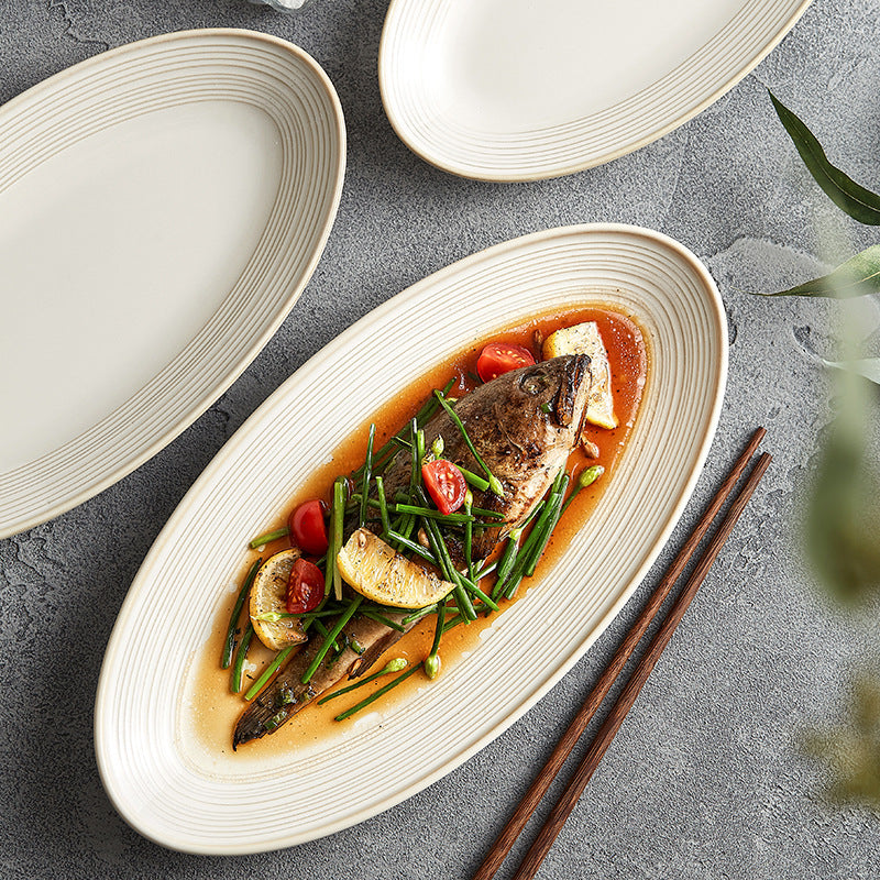Luxury Ceramic Dinner Plate Set - High-Temperature Resistant, Modern Design