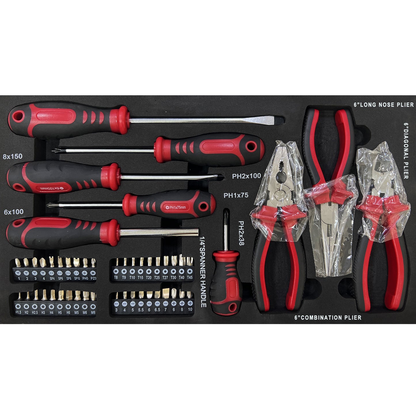 3 Drawer Tool Box with Tool Set - Heavy Duty Metal Storage Organizer
