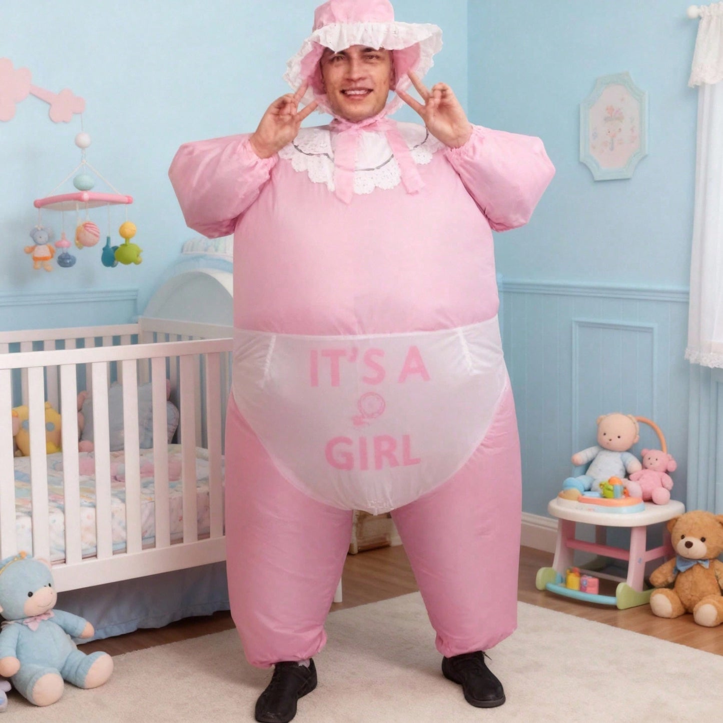 Inflatable Baby Costume - Unisex Fun for Gender Reveal Parties