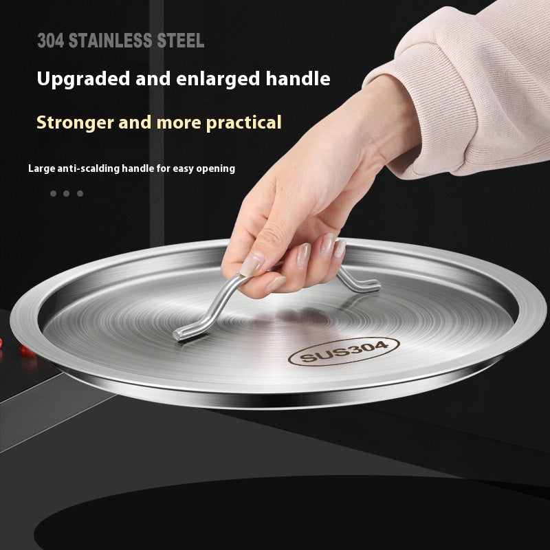 Extra Thick Stainless Steel Soup Pot Lid Food Grade Kitchen Storage Cover
