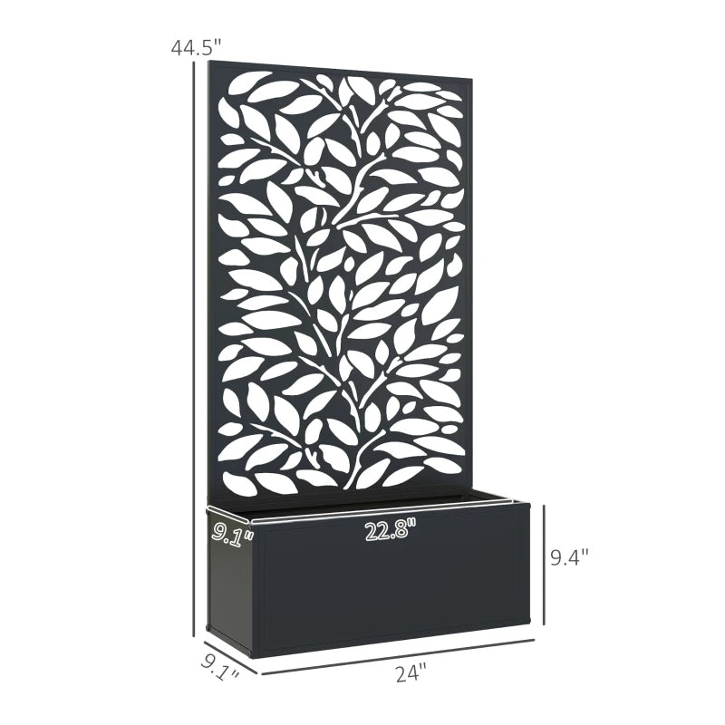 Metal Garden Bed with Trellis - Freestanding or Wall-Mounted Flower Bed for Climbing Plants