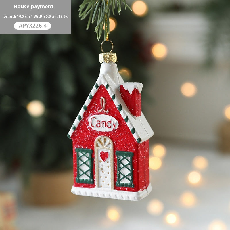 Christmas Tree Decorations Painted Plastic Ornaments Set - Holiday Decor