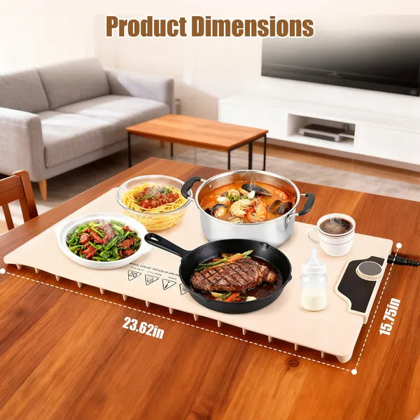 Electric Food Warming Mat - 23.6 x 15.8 Inch Silicone Heater