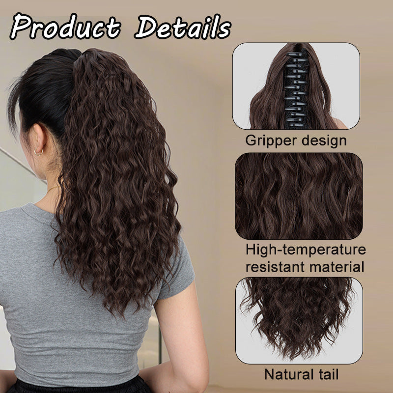 Water Ripple Grip Ponytail Corn Curler Wig for Hair Styling