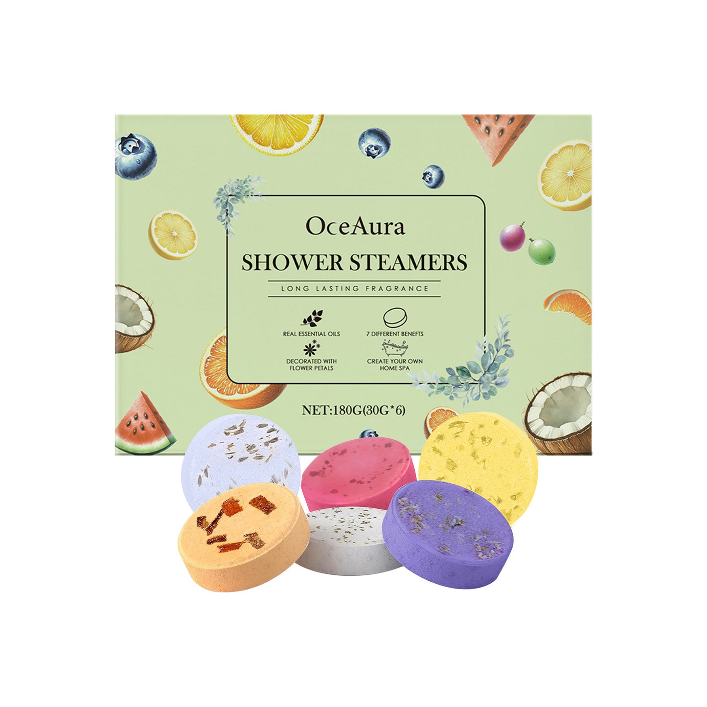 Aromatic Citrus Shower Steamers - 6 Pack for Relaxing Body Care