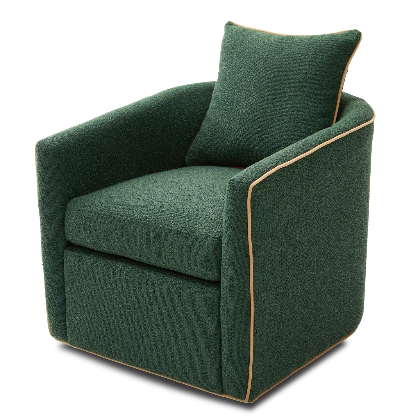 Swivel Accent Chair - Upholstered Barrel Sofa for Living Room - Green