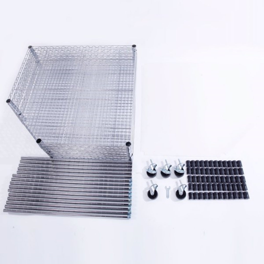 6-Layer Polygonal Corner Shelving Unit - Chrome Plated Storage Rack