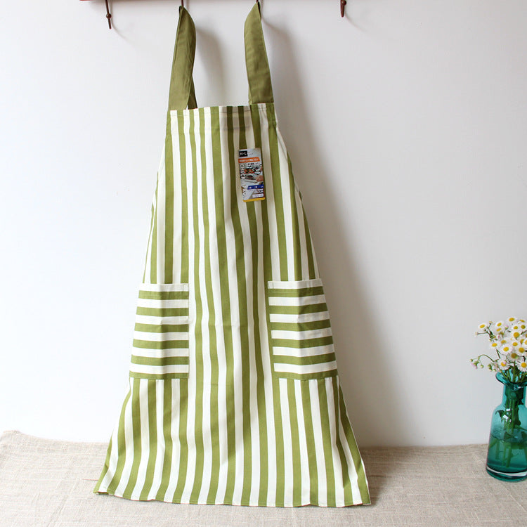 Cotton-Linen Apron with Straps - Stain-Resistant Kitchen Coverup