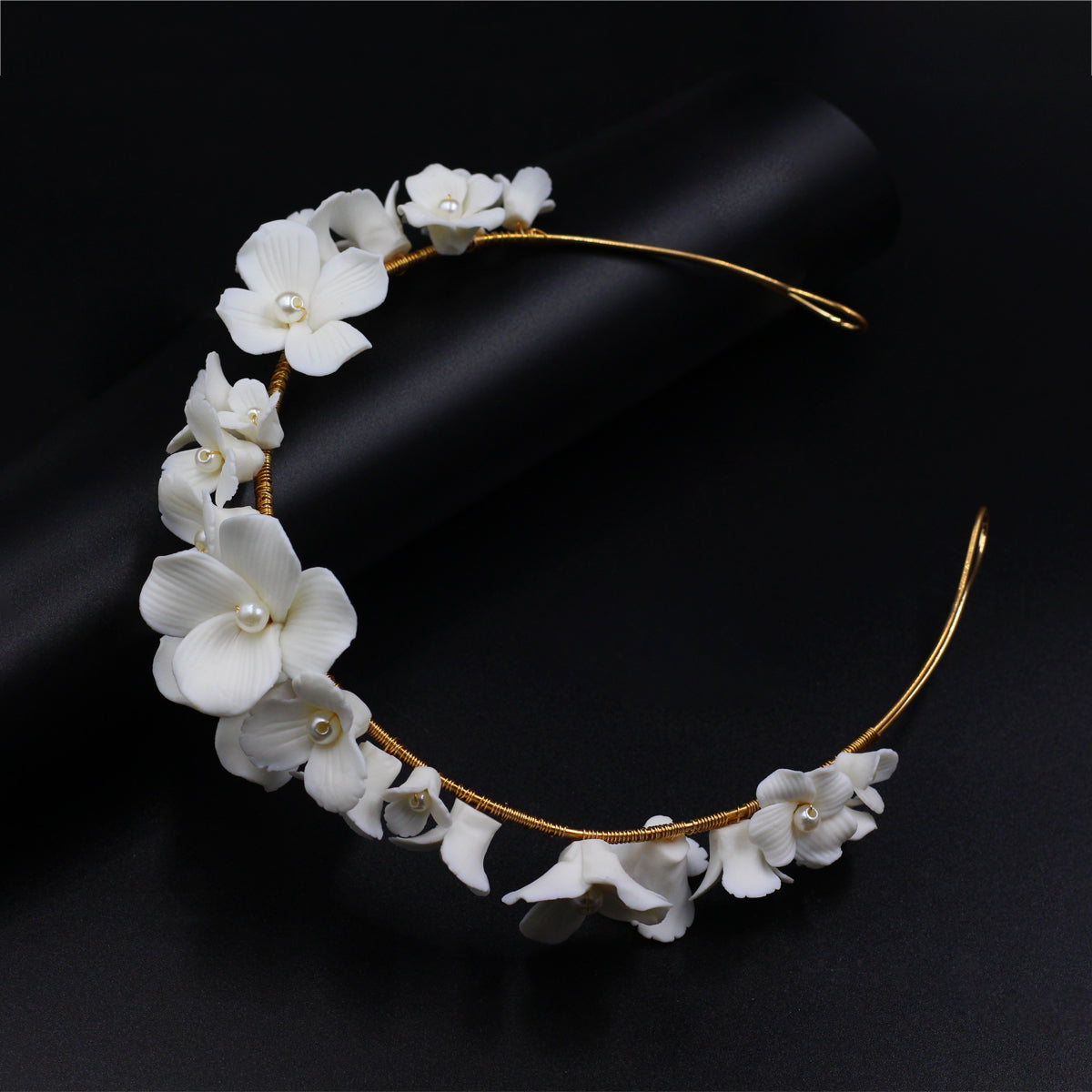 Ceramic Flower Bridal Hair Accessories Set