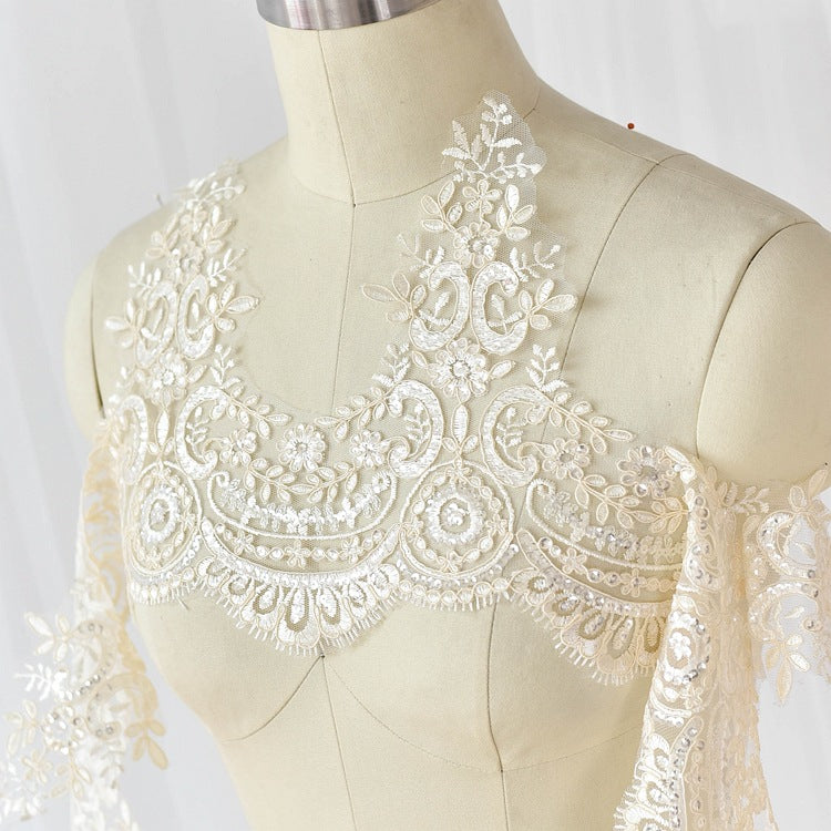 Wedding Lace Embroidery Sequin Fabric Accessories for DIY Crafts